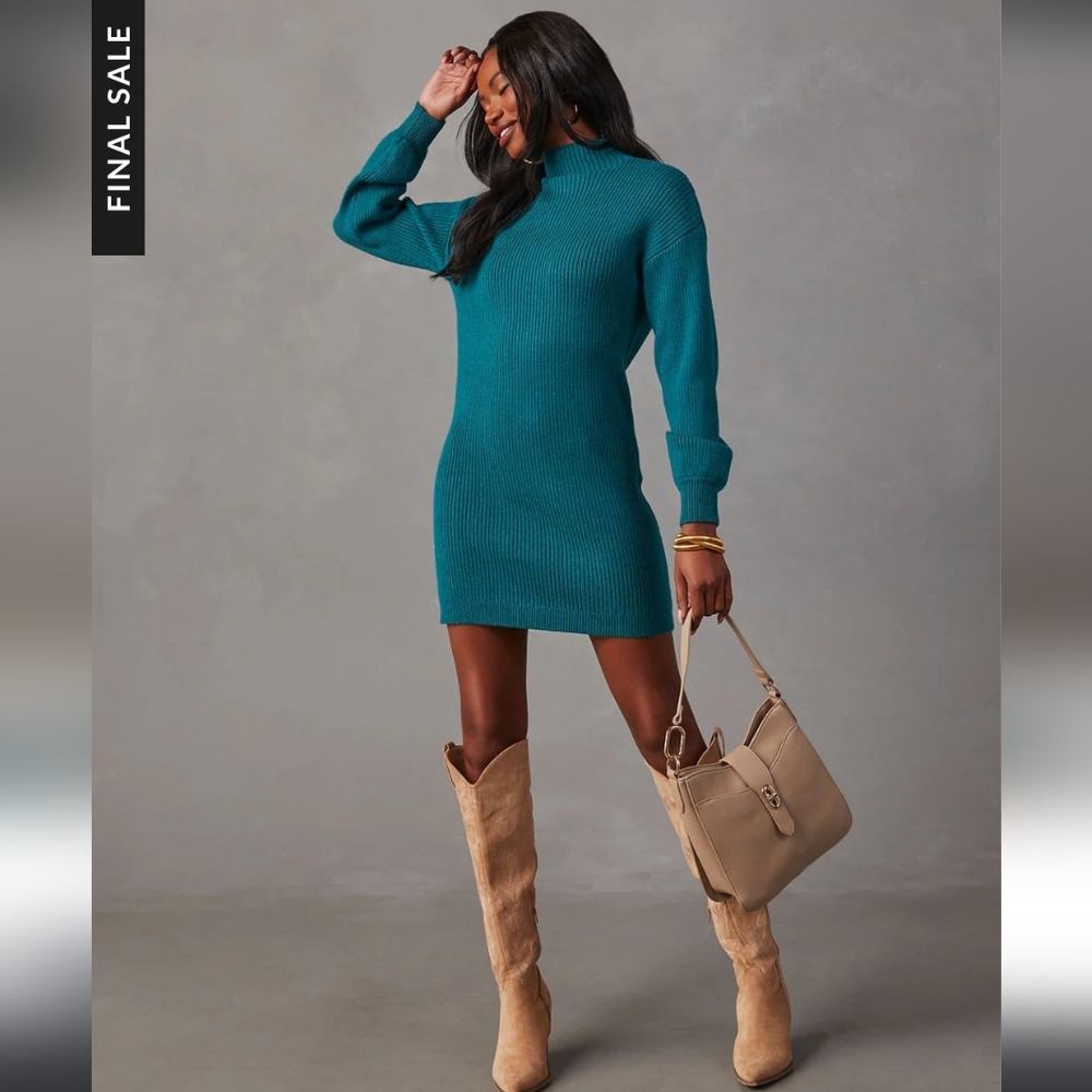 Vici, XL, Brand New Teal Long Sleeve Dress Cozy Knit